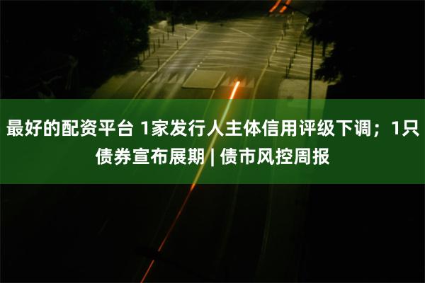 最好的配资平台 1家发行人主体信用评级下调；1只债券宣布展期 | 债市风控周报