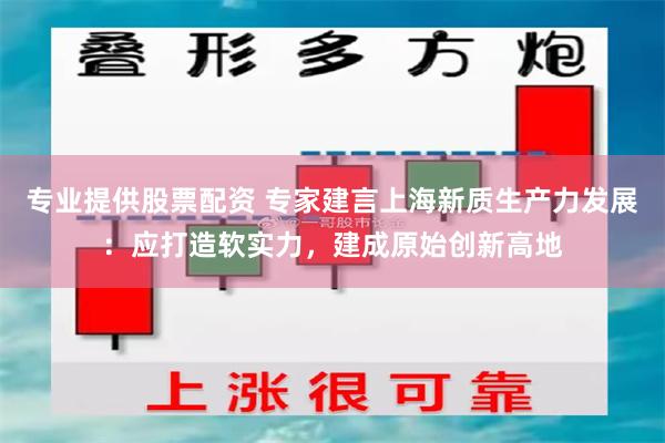 专业提供股票配资 专家建言上海新质生产力发展：应打造软实力，建成原始创新高地