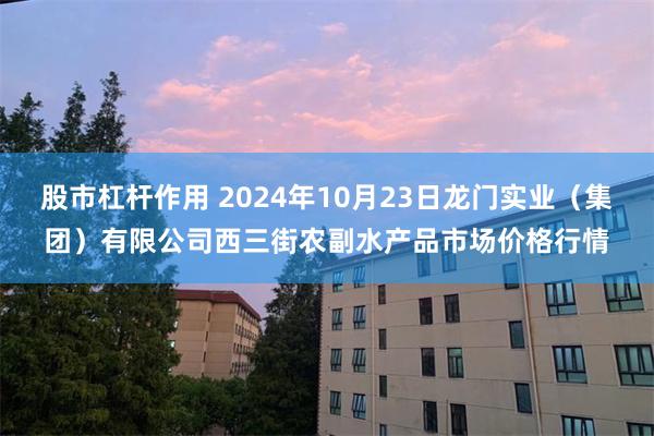 股市杠杆作用 2024年10月23日龙门实业（集团）有限公司西三街农副水产品市场价格行情