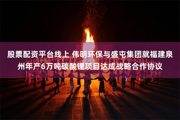 股票配资平台线上 伟明环保与盛屯集团就福建泉州年产6万吨碳酸锂项目达成战略合作协议