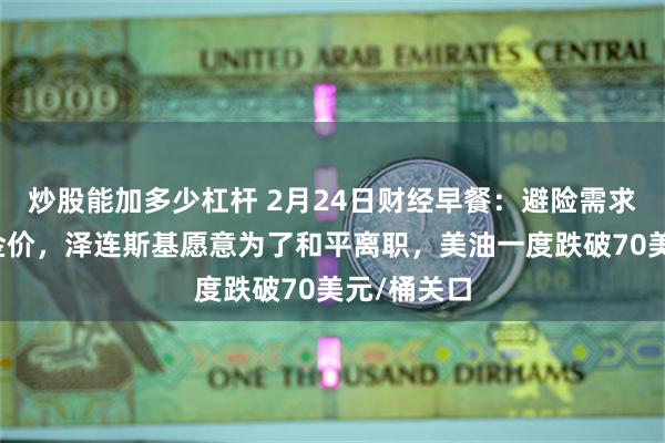 炒股能加多少杠杆 2月24日财经早餐：避险需求持续推动金价，泽连斯基愿意为了和平离职，美油一度跌破7