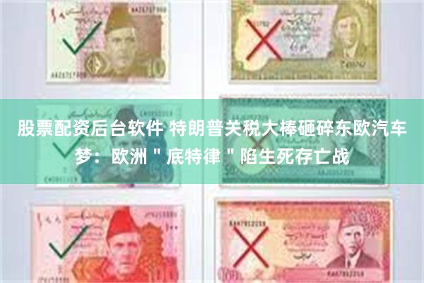 股票配资后台软件 特朗普关税大棒砸碎东欧汽车梦：欧洲＂底特律＂陷生死存亡战